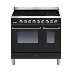 ILVE PDWI90E3 Roma Induction Freestanding Range Cooker Gloss Black